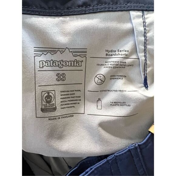 Patagonia Men's Blue Hydropeak Boardshorts - 18 Size 33 NWT - Picture 4 of 7